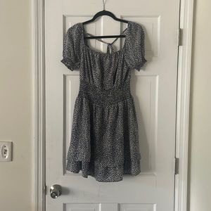 White and blue flow dress